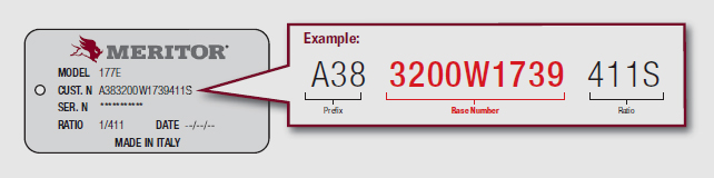 MERITOR Differensiële Identifikasie plaat